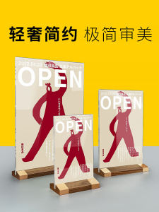 Acrylic A4 Table Card Display Card Menu Display Stand Billboard Desktop Dining Card Dining Table Standee Water Card Exhibition Board