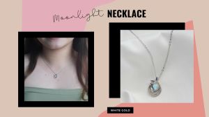 DAVINA Ladies Moonlight Necklace Sterling Silver 925 - Kalung Wanita Perak S925 Bulan Kupu