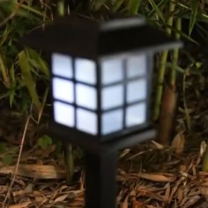 2PCS Solar Powered LED Light Outdoor Rain-proof Walkway Yard Garden Lamp
