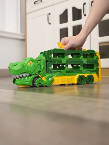 NIKO Dinosaur Swallowing Track Car Toy Kids Transport Truck Car Storage Racing Launcher Track Vehicle Playset