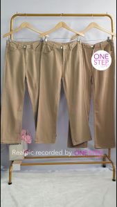 Celana Jeans Highwaist Loose Kulot Khaki Korean (B1-013-C05)