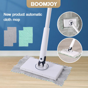 BOOMJOY 360° Rotating Lazy Mop Automatic Cloth Changing Mop Push Pull Handle Face Towel Mop Mop Compatible with Towels
