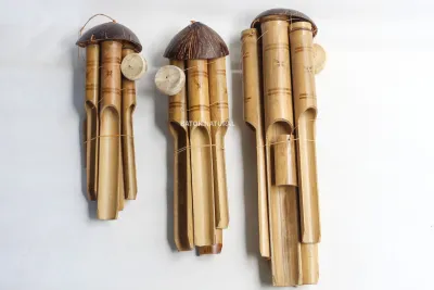 LONCENG KLONTONG BAMBU GENTA ANGIN 30CM 40CM 50CM WIND CHIME KERAJINAN BAMBU CRAFT