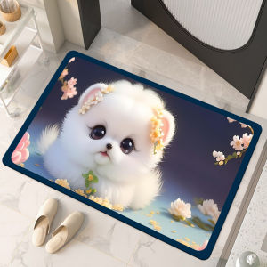 Quick Dry Anti Slip Kitchen Bathroom Silica Clay Mat Absorbent Water Foot Pad Cute Cartoon Washroom Entrance Door Mat