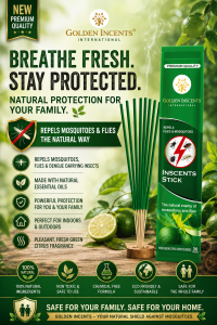 Original Golden Inscents Mosquito Repellent Sticks – 30pcs/Pack  Safe for Babies & Pets  Natural Katol Alternative  Fast-Acting Insect Killer