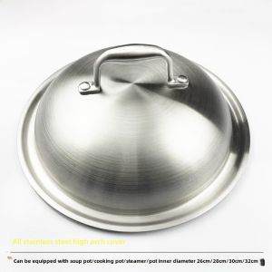 201 Non-Magnetic Full Stainless Steel Pot Lid Accessories Hollow Cover Button Can Be Fried with Soup Steamer Basin Cover 26/28/30/32cm