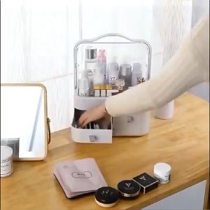 Mitch1683 Layers Makeup Organizer Large Capacity Waterproof and Dustproof Cosmetic Beauty Storage Box Display