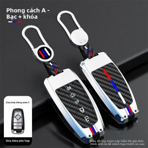 Vỏ Bảo Vệ Bao Da Hộp Đựng Chìa Khóa Điều Khiển Từ Xa Ô Tô Ford Cho Edge Fusion Mustang Explorer F150 F250 F350 Ecosport Không Cần Chìa Khóa