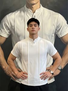 LIUBU | Áo Thun Cổ Henley Form Ngắn Rộng