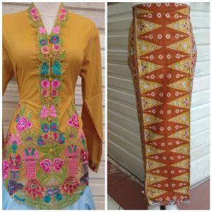 KEBAYA ENCIM MOTIF BORDIR ONDEL KEBAYA BETAWI LENGAN PANJANG