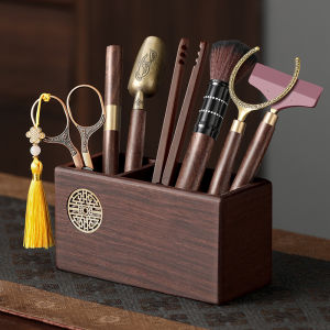 SHANGYANFANG | High-Quality Tea Set with Tea Knife Tea Scissors Solid Wood Tea Table and Brewing Accessories