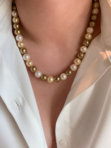 Elegant Brown Pearl Necklace for Women Luxury Minimalist High-End Feelings Fashionable Jewelry Accessory by CAFFTI