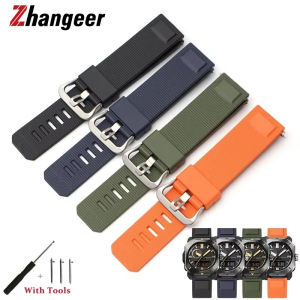 Zhangeer สายรัดสำรองพร้อมเครื่องมือสำหรับเล่นกีฬากันน้ำได้คุณภาพสูง23มม. นาฬิกา Casio สายนาฬิกาข้อมือยางซิลิโคนยืด PRW-6900 PRW-6800/3400