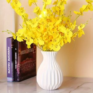 Nordic White Plastic Flower Vase Small Hydroponic Planter for Living Room Home Decor Modern Wedding Centerpiece Table Decorati