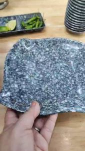 Dĩa vuông vân đá đen đựng thức ăn nhiều size DV 137