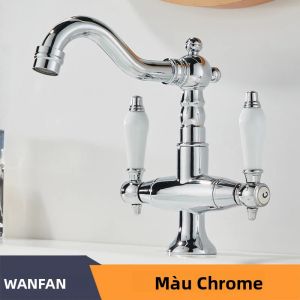 Vòi Chậu Bằng Đồng Thau Vàng Phong Cách Công Nghiệp Tay Cầm Kép Máy Trộn Nước Hiện Đại Tap Vòi Trộn Bồn Rửa Phòng Tắm Một Lỗ Tap 85537