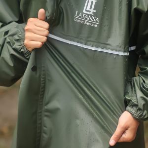 rain coat setelan baju celana bahan karet pvc tebal elastis jas hujan pria wanita kualitas terbaik bahan axio