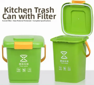 Kitchen Waste Bin With Filter Cover And Sealing Dry Wet Separation