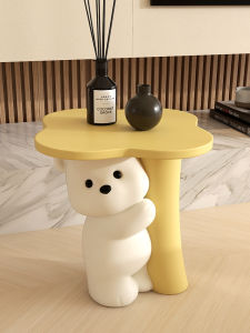 Small Bear Side Table Living Room Sofa Caddy Corner Table Side Cabinet Storage Rack Bedroom Nightstand Resin Irregular Shape