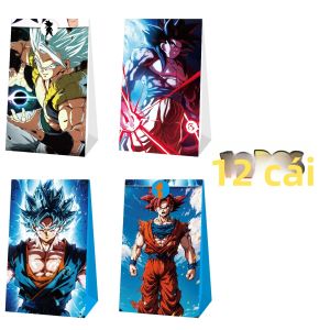 Bandai | Bộ Túi Quà Tặng Anime Dragon Ball Kèm Sticker Chủ Đề Goku Trang Trí Sinh Nhật Chất Liệu Giấy Cứng