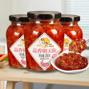 Garlic Flavored Diced Chili Sauce 280g*3 Bottles