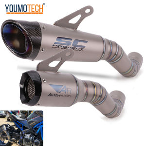 Titanium Alloy Slip On For Kawasaki Z900 SE A2 Z900E 2017-2023 Motorcycle Exhaust System Escape Modified Mid Link Pipe Muffler Pipe Whole Set Slip-On