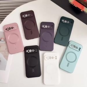 szhaiyu | Luxury Magnetic Paint Soft Phone Case For Google Pixel 11 10 9 Pro XL 11 10 9 Pro 10A 9A Lens Protection Wireless Charge Cover