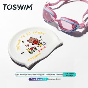toswim | Protective Ear Comfortable Silicone Swim Cap