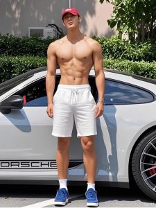 Quần Short Thể Thao Nam Mùa Hè Mỏng Màu Trắng Quần Chạy Bộ Ngoài Trời Thể Thao Thường Ngày Quần Dài Đến Giữa Bắp Chân