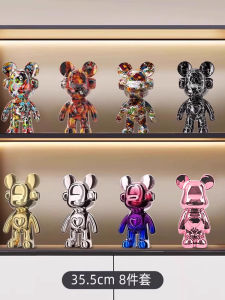 Luxurious Rabbit And Bear Figurines Wine Red Rack Bar Hotel High-End Decoration Living Room Decor Resin Handmade Desktop Ornaments