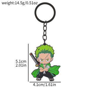 Bandai | One Piece Anime Keychain Set - Monkey D. Luffy & Roronoa Zoro Cartoon Characters for Backpack Decoration Collectible Gifts