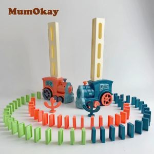 Domino Train Educational Building Blocks DIY Domino Game Toy Set Automatic Bricks 60 PCS Kid Toys Christmas Gift