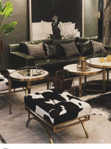 Modern Minimalist Cowhide Bench Luxury Home Sofa Footrest Bedroom Makeup Stool Living Room Furniture Leather Stool