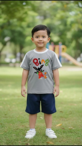 Kaos Anak List Boneka Hitam Cetak Nama 3 4 5 6 7 8 9 10 Tahun