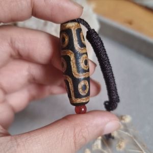 High Quality 9 eye Dzi Agate Adjustable Rope Necklace