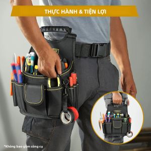 Túi Đựng Dụng Cụ Thợ Điện Chuyên Nghiệp Túi Thắt Lưng Bằng Vải OXFORD Màu Đen Dành Cho Kỹ Thuật Viên Sửa Chữa Bảo Trì