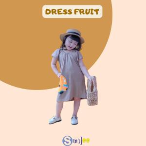 Dress Anak Smilee Fruit Warna Coklat Size 1-5Tahun