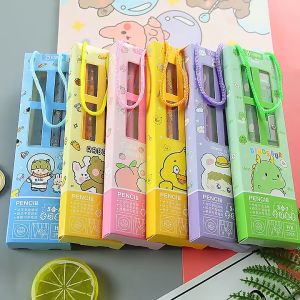 Combo 4 hộp quà tặng Bộ dụng cụ học tập 5 chi tiết đồ dùng học tập dễ thương cute giá rẻ làm quà tặng học sinh KTBOOK