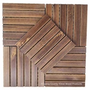 Outdoor Decking Carbonized Wood Planks Anti-corrosion Wood Plastic Composite Self-installation Waterproof Balcony Terrace Joinery