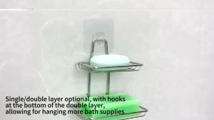 1/2 Layer Soap Holder Stainless Steel Wall Mounted Soap Drain Dish Soap Storage Bathroom Organizer Bathroom Accessories