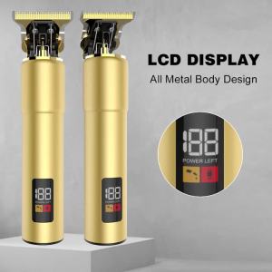 Máy Cắt Tóc Kỹ Thuật Số LCD Dành Cho Nam Có Thể Rửa Sạch Hoàn Toàn Máy Tỉa Tóc Điện Với Lưỡi Dao Bằng Thép Không Gỉ Để Cắt Tỉa Râu Và Tạo Kiểu Tóc.