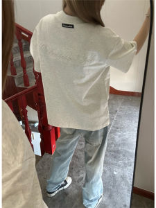 Áo Thun Tay Ngắn Thêu Hoa Cotton Nguyên Chất Phong Cách Đường Phố Mỹ Dành Cho Nữ Mùa Hè Thời Trang Thương Hiệu Thiết Kế Cảm Giác Cặp Đôi