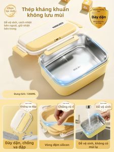 XIAOCHUSHU | Hộp Cơm Giữ Nhiệt Thép Không Gỉ 316 An Toàn Lò Vi Sóng