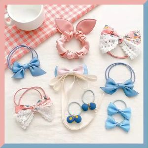 Ikat Rambut Korea Anak Perempuan Pita Warna Warni Aksesoris Hiasan Kunciran Rambut 1 Set 8 Pcs AK152