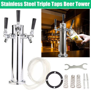 Stainless Steel Triple Tap 3 Faucet Draft Beer Tower for Bar Home Brew Kegerator
