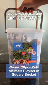 Wenno x Animal Planet 28-30pcs Animal Collection playset in bucket Educational Animal Toy Set for Kids AR Games Early Childhood Learning Toys Wild Animal Toys Mainan Budak Lelaki Haiwan Mainan Kanak Kanak