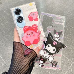 Ins Phone Case OPPO A60 OPPOA60 4G New Simple Fashion Cute Cartoon Hello Kitty Kuromi Kabi Casing Shockproof Transparent Soft Cover with Stand 2024