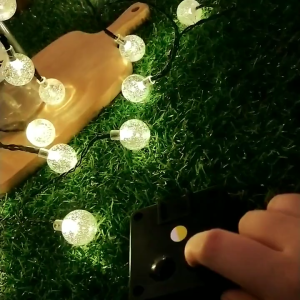 8 Modes LED Solar Crystal Balls Star Light Lamp Bubble Solar Fairy String Lights Lampu Raya Light