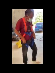 เข็มขัดเซฟตี้ น้ำหนัก 1200kg ตะขอคู่ ปลอดภัยสองชั้น พร้อมบัฟเฟอร์และอุปกรณ์ลดแรงกระแทก เชือก 2 เมตร พร้อมเชือกเซฟตี้