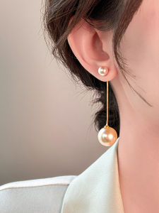 Champagne Tassel Pearl Earrings Womens Long Elegant Fashion Jewelry Luxury Sensation Autumn Winter Ear Jewelry Accessories